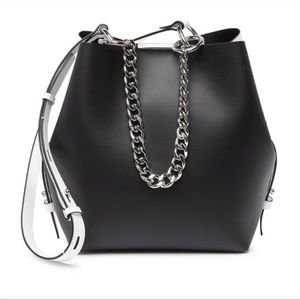 Rebecca Minkoff Black & White two toned Medium Kate bucket bag .. Brand New